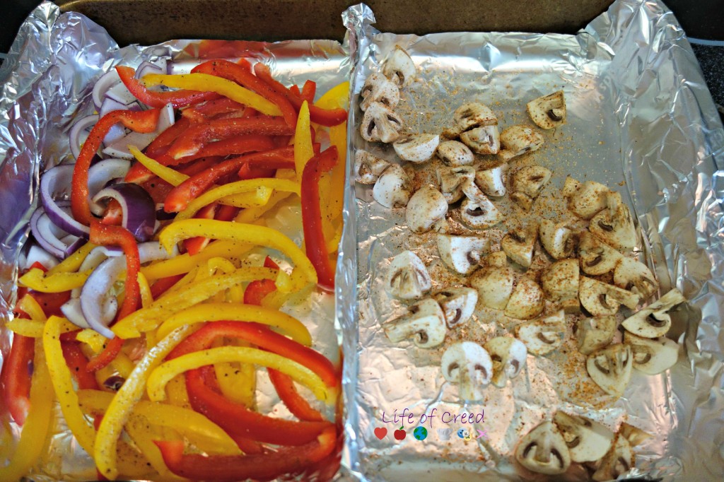 Oven roasted mushroom and bell peppers