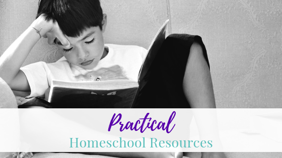 A child reading a book. Homeschool resources.