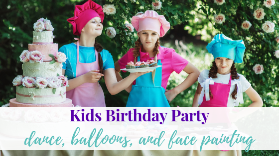 Kids Birthday Party: dance, balloons, and face painting